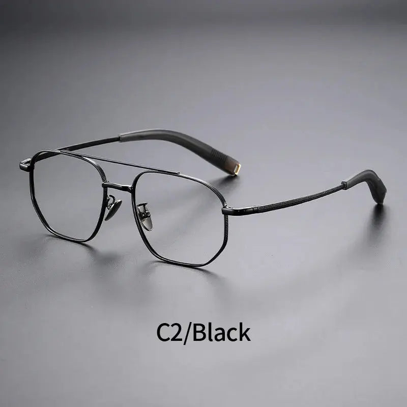 Unisex Square Full Rim Titanium Prescription Glasses 607518 — view 5 | Rx Spectacle