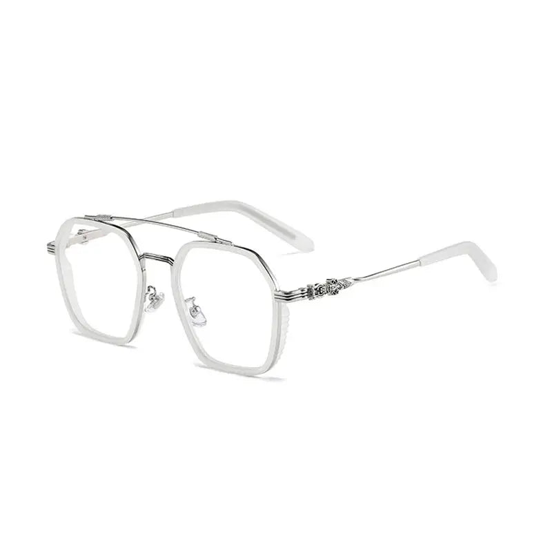 Men's Square Full Rim Titanium Prescription Glasses 55132 — view 12 | Rx Spectacle