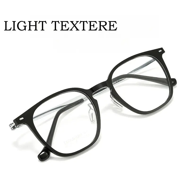 Unisex Square Full Rim Titanium Prescription Glasses Y9613 — view 2 | Rx Spectacle