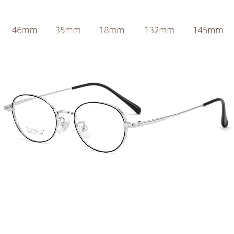 Women's Oval Full Rim Titanium Prescription Glasses 35015 — view 2 | Rx Spectacle