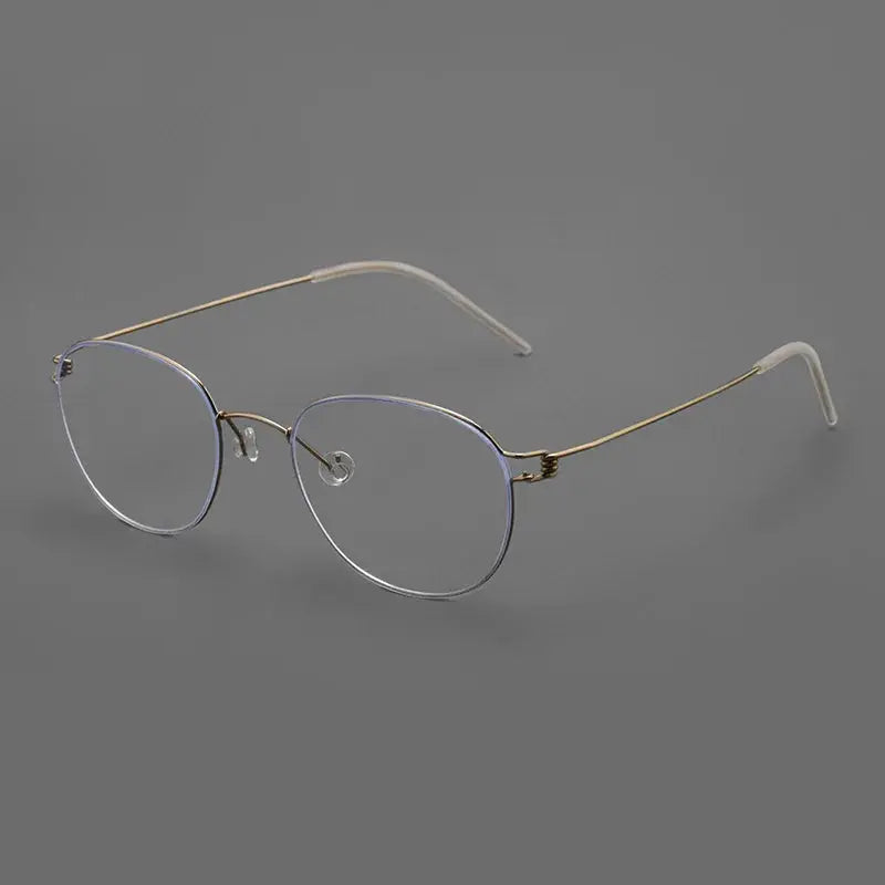 Women's Round Full Rim Titanium Screwless Prescription Glasses 70165 — view 6 | Rx Spectacle
