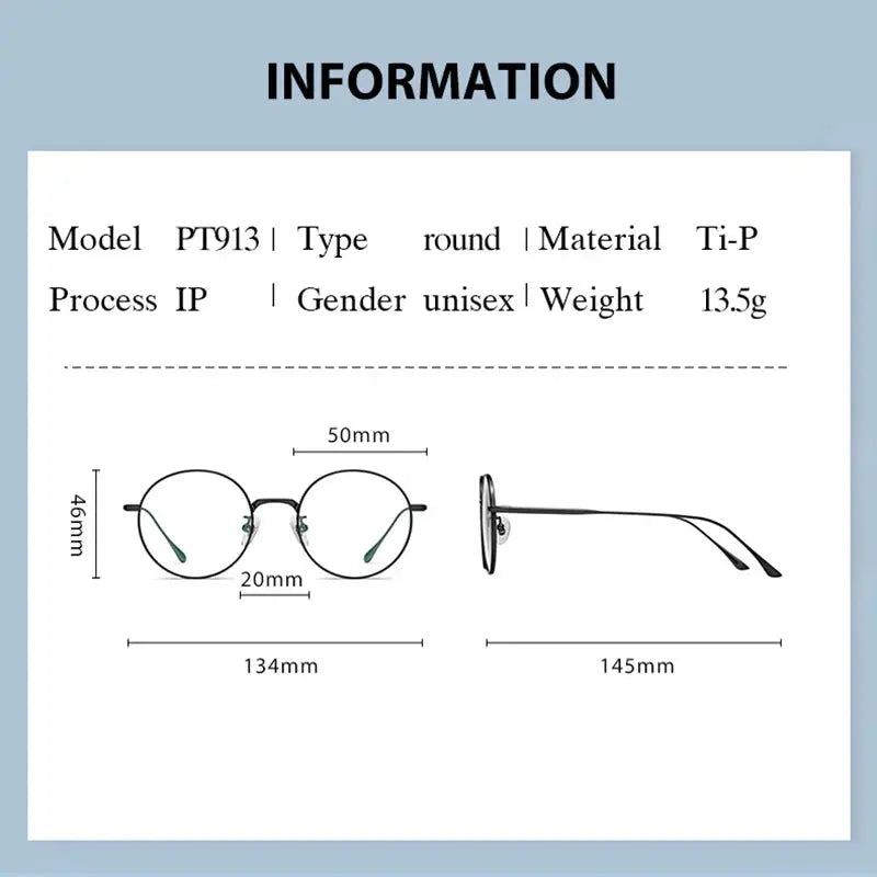 Women's Round Full Rim Titanium Prescription Glasses 913677 — view 2 | Rx Spectacle