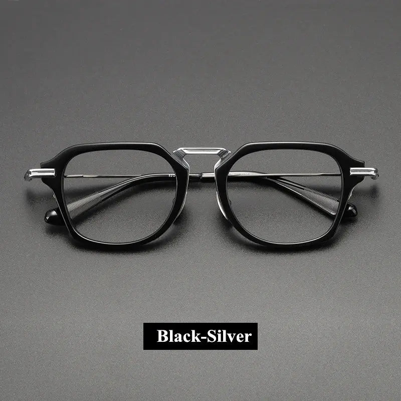 Unisex Square Full Rim Titanium Oversized Prescription Glasses 61413 — view 3 | Rx Spectacle