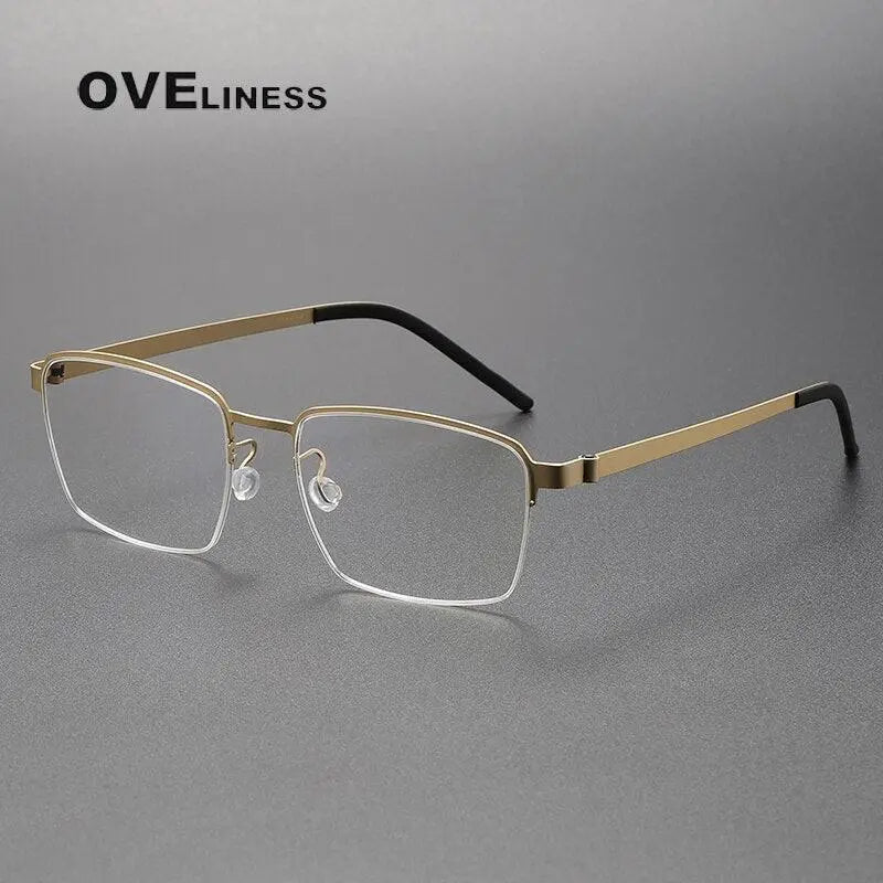 Unisex Square Full Rim Titanium Prescription Glasses 7426 — view 5 | Rx Spectacle