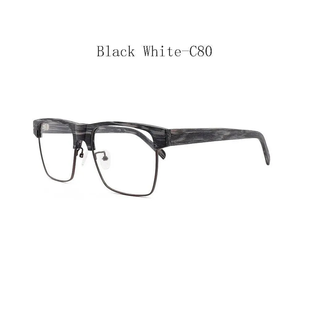 Men's Square Full Rim Wood Prescription Glasses 6252 — view 7 | Rx Spectacle