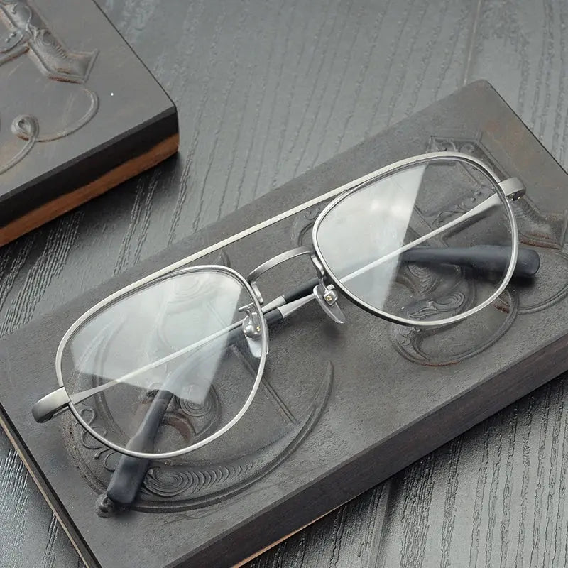Women's Oval Full Rim Titanium Double Bridge Prescription Glasses 399001 — view 1 | Rx Spectacle
