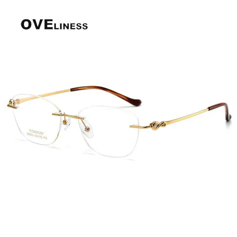 Women's Cat Eye Rimless Titanium Prescription Glasses 196003 — view 7 | Rx Spectacle