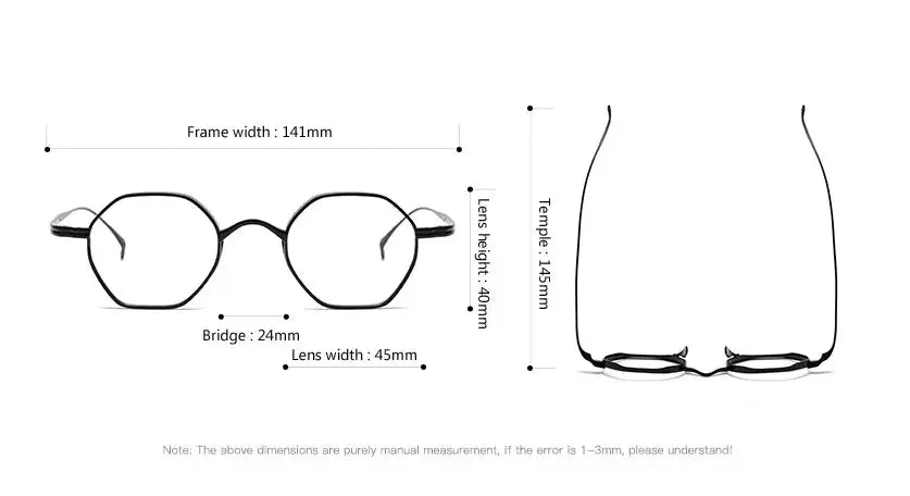 Unisex Polygon Full Rim Titanium Prescription Glasses 369152 — view 2 | Rx Spectacle