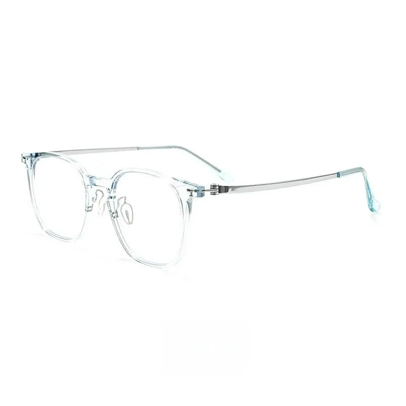 Unisex Square Full Rim Titanium Prescription Glasses Y9613 — view 9 | Rx Spectacle