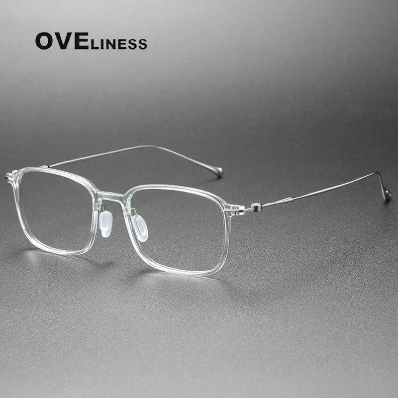 Unisex Square Full Rim Titanium Prescription Glasses 8644 — view 5 | Rx Spectacle