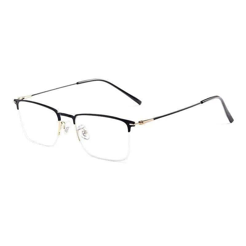 Men's Square Semi-Rimless Alloy Prescription Glasses 0608 — view 5 | Rx Spectacle