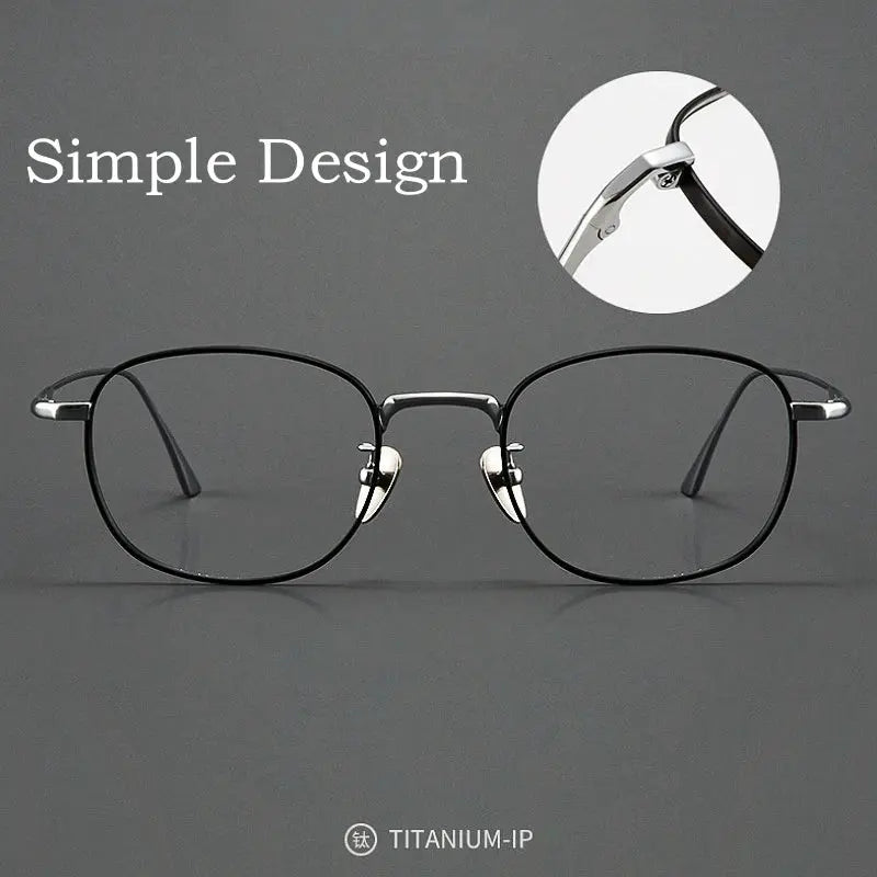Unisex Round Full Rim Titanium Prescription Glasses Y4921 — view 2 | Rx Spectacle