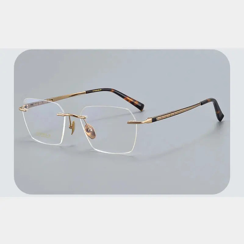 Women's Polygon Rimless Titanium Prescription Glasses 91101 — view 3 | Rx Spectacle