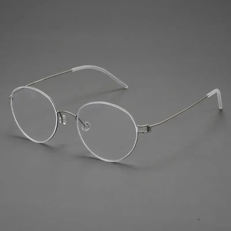 Women's Round Full Rim Titanium Screwless Prescription Glasses 70176 — view 4 | Rx Spectacle