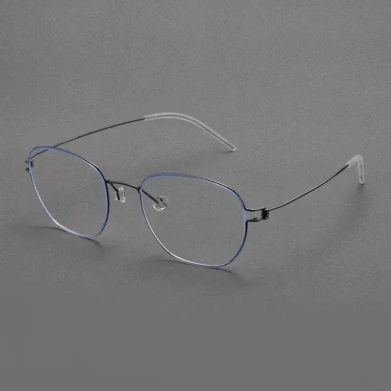Women's Polygon Full Rim Titanium Screwless Prescription Glasses 70166 — view 5 | Rx Spectacle