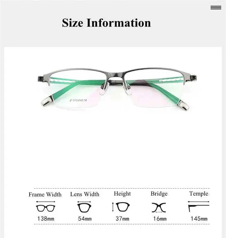 Women's Square Semi-Rimless Titanium Prescription Glasses 327039 — view 2 | Rx Spectacle