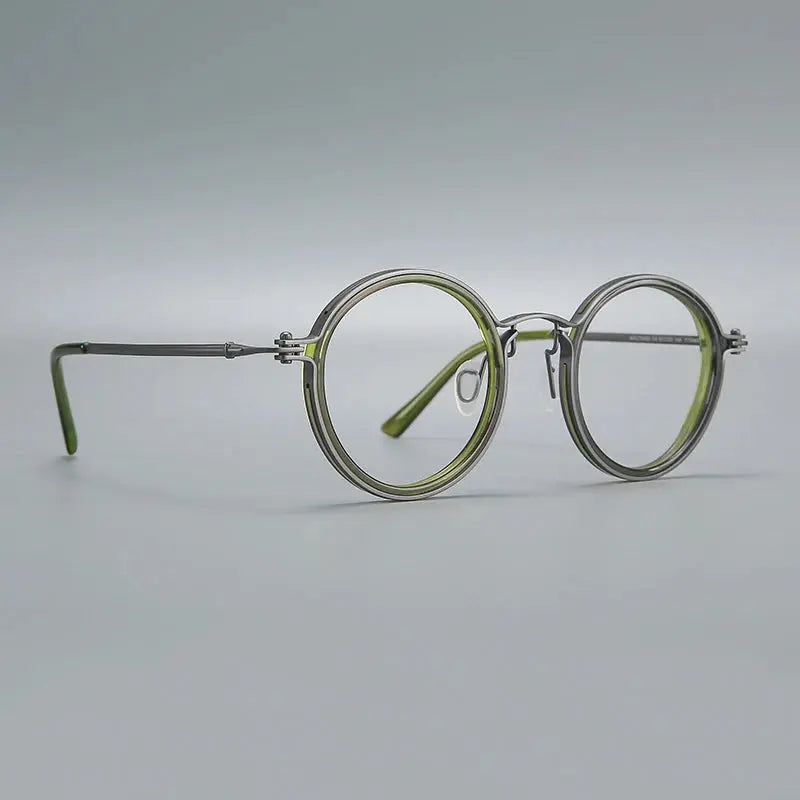 Unisex Round Full Rim Titanium Oversized Prescription Glasses 635860 — view 7 | Rx Spectacle