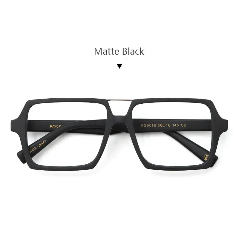 Square Semi-Rimless Acetate Double Bridge Prescription Glasses 901600 — view 6 | Rx Spectacle
