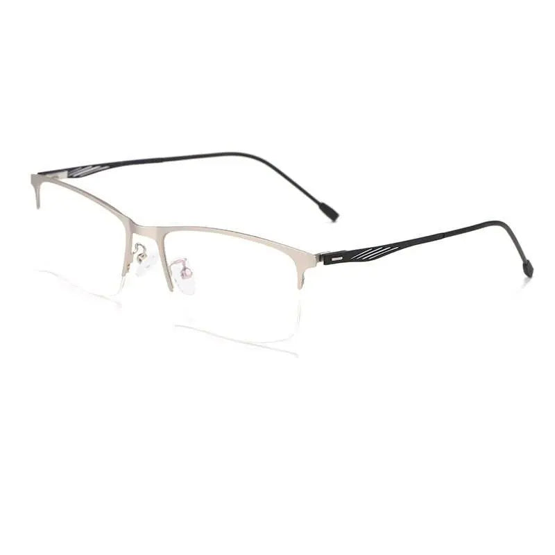 Unisex Square Semi-Rimless Alloy Prescription Glasses P8836 — view 2 | Rx Spectacle