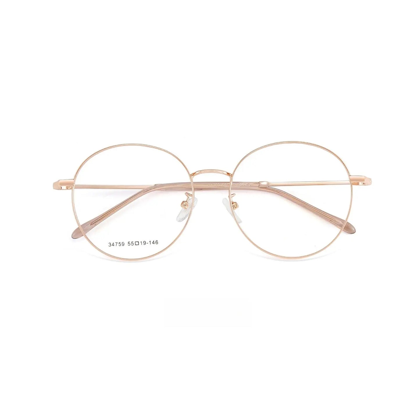 Unisex Round Full Rim Alloy Oversized Prescription Glasses 34759 — view 7 | Rx Spectacle