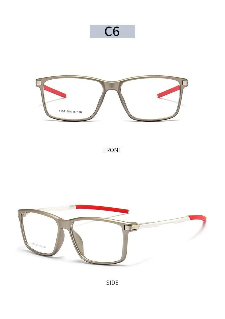 Men's Square Full Rim TR90 Sports Glasses 5851 — view 22 | Rx Spectacle
