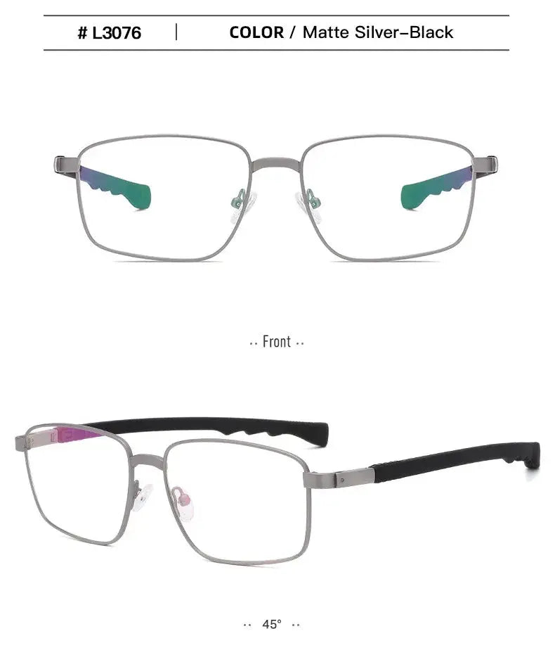 Unisex Square Full Rim Alloy Prescription Glasses 30769 — view 8 | Rx Spectacle