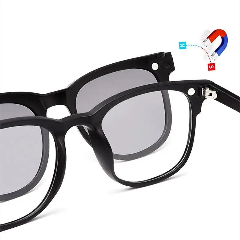 Unisex Square Full Rim TR90 Clip-On Prescription Glasses 5502R — view 3 | Rx Spectacle