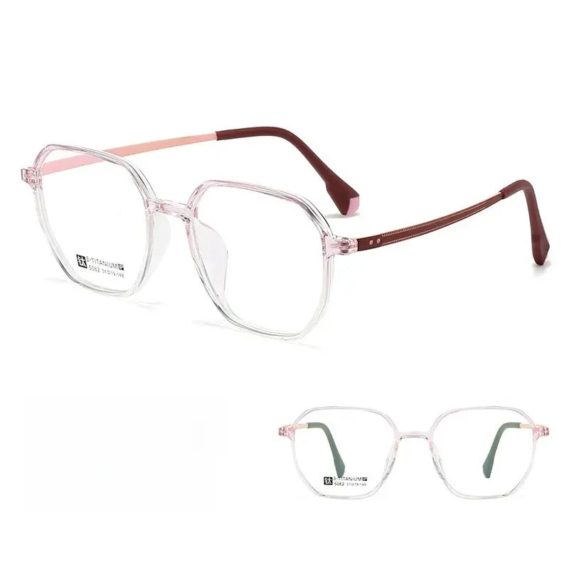 Women's Polygon Full Rim Titanium Prescription Glasses 55062 — view 7 | Rx Spectacle