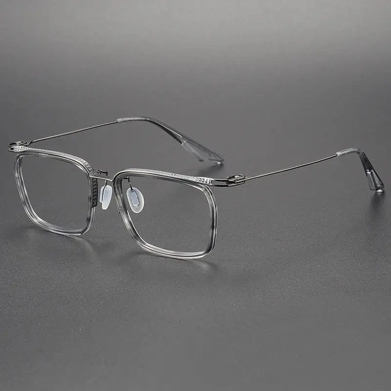 Unisex Square Full Rim Titanium Prescription Glasses 80863 — view 3 | Rx Spectacle