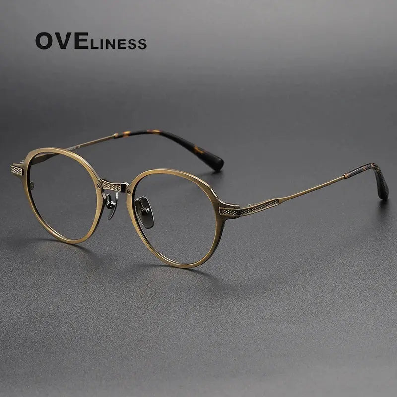 Unisex Oval Full Rim Titanium Prescription Glasses 369426 — view 3 | Rx Spectacle