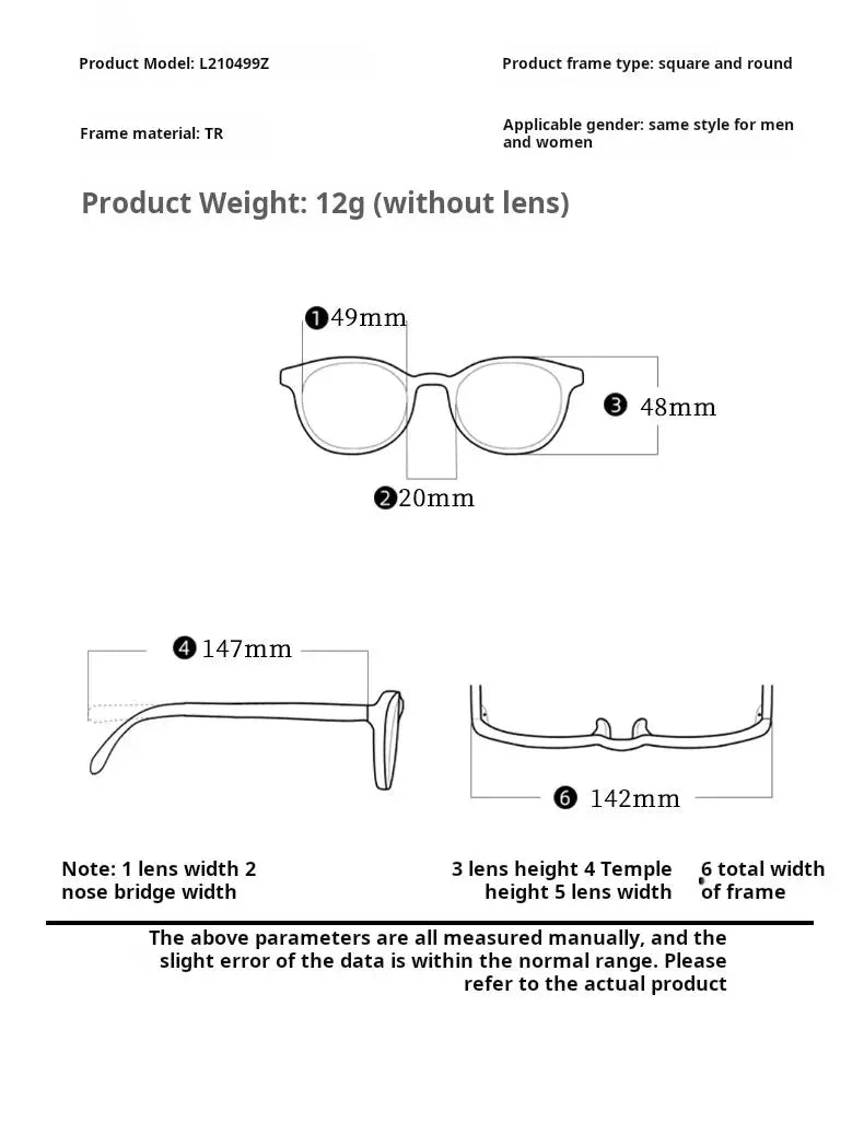 Unisex Polygon Full Rim TR90 Prescription Glasses 210499 — view 2 | Rx Spectacle