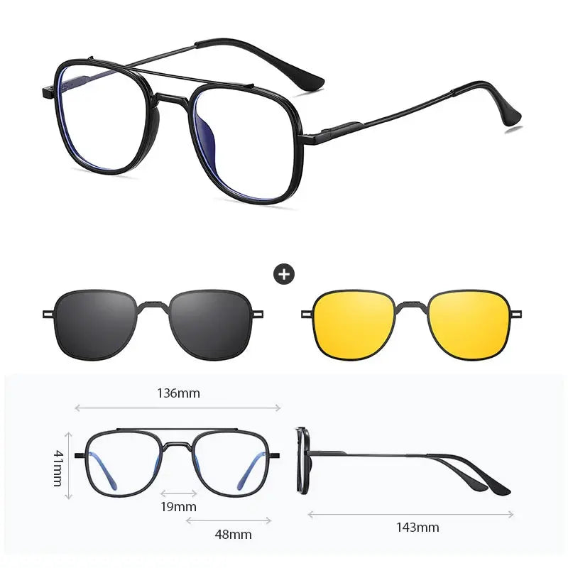 Women's Square Full Rim Titanium Prescription Glasses 414819 — view 17 | Rx Spectacle