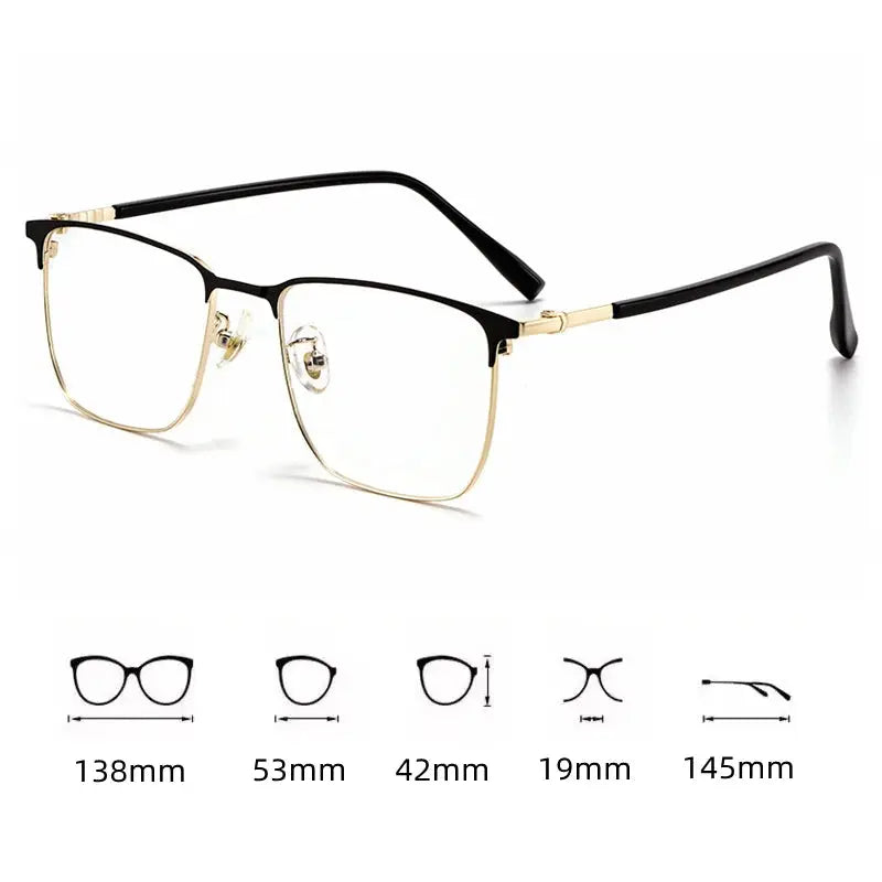 Women's Square Full Rim Alloy Reading Glasses 398619 — view 2 | Rx Spectacle