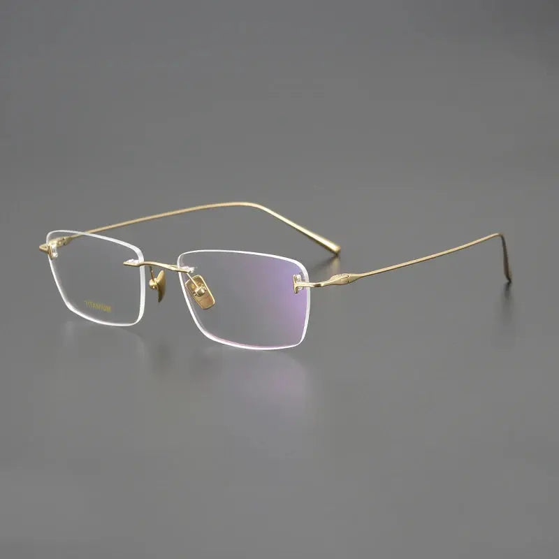 Unisex Rectangular Rimless Titanium Prescription Glasses Ft5678 — view 2 | Rx Spectacle