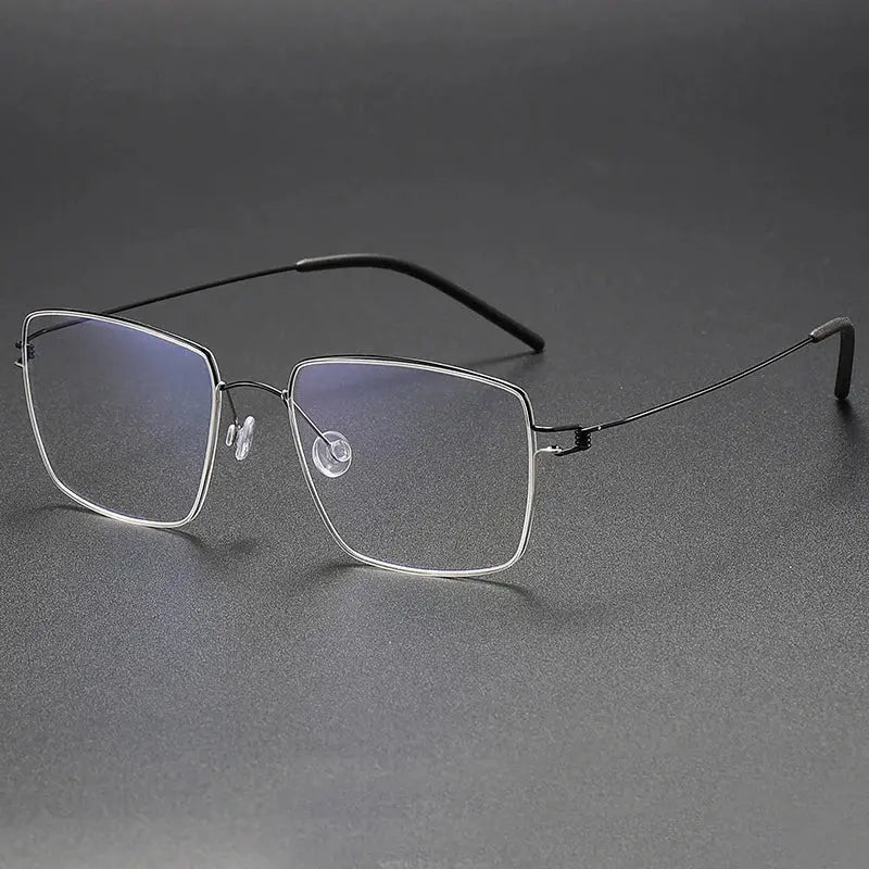 Women's Square Full Rim Titanium Screwless Prescription Glasses 54135 — view 3 | Rx Spectacle