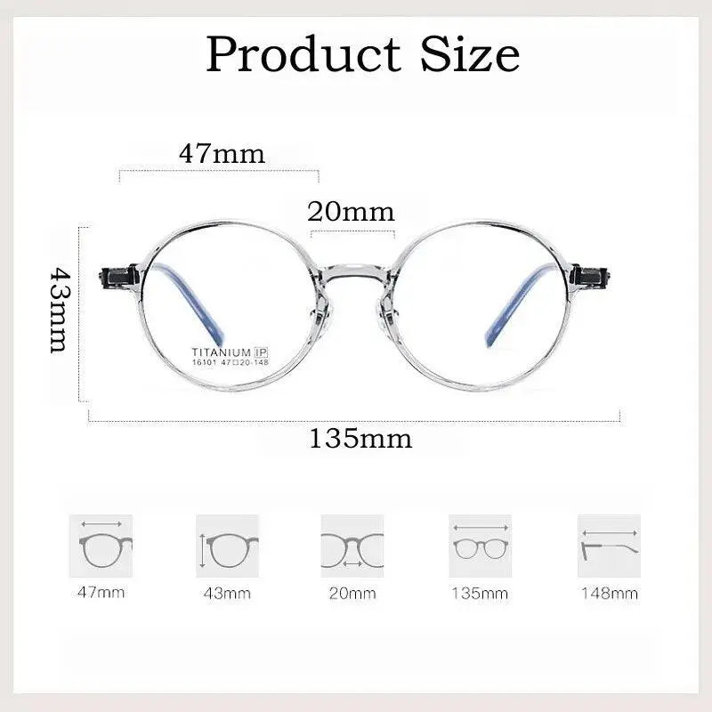 Unisex Round Full Rim Titanium Prescription Glasses 16101x — view 3 | Rx Spectacle