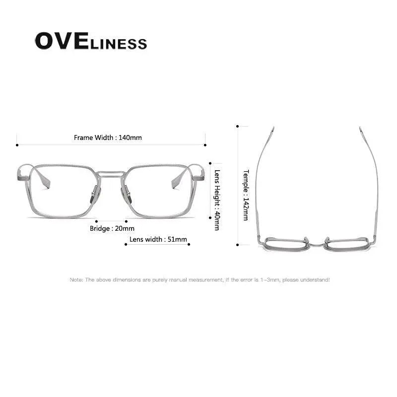 Unisex Square Full Rim Titanium Double Bridge Prescription Glasses Dlx125 — view 8 | Rx Spectacle