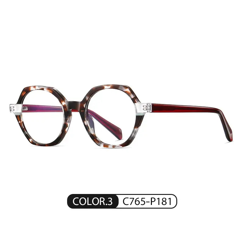 Women's Polygon Full Rim Acetate Prescription Glasses 8825 — view 10 | Rx Spectacle