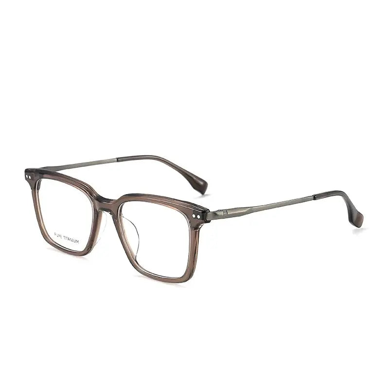 Unisex Square Full Rim Titanium Prescription Glasses 58005 — view 3 | Rx Spectacle