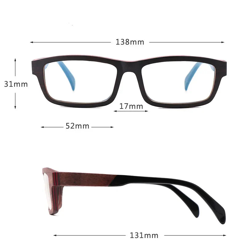Women's Rectangular Full Rim Acetate Prescription Glasses 560280 — view 2 | Rx Spectacle
