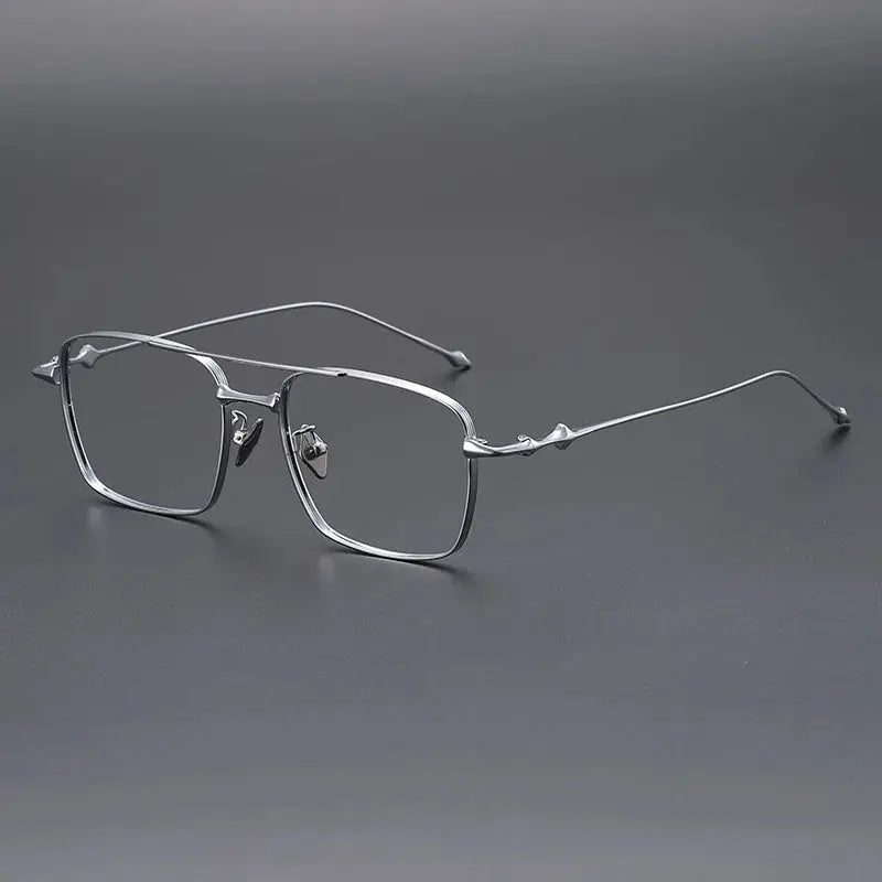 Men's Square Full Rim Titanium Prescription Glasses 31911 — view 3 | Rx Spectacle