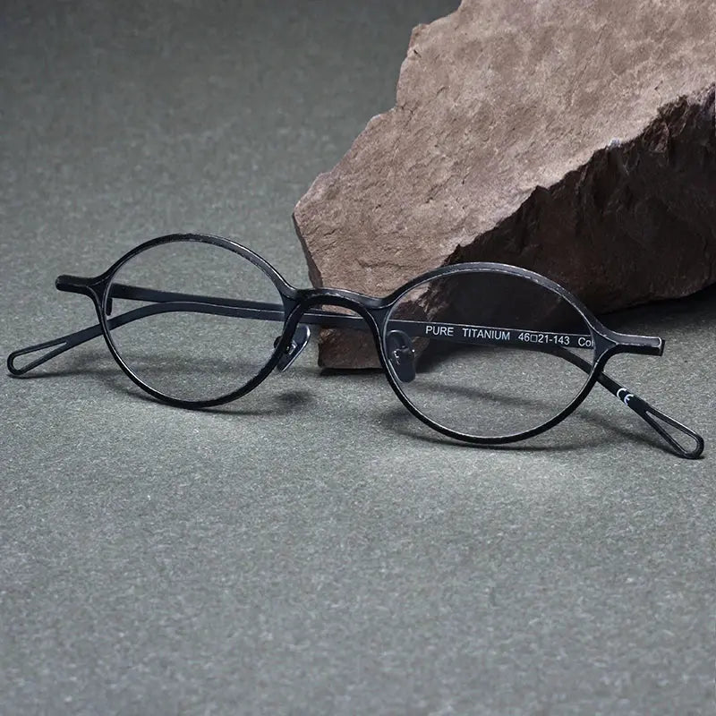 Unisex Oval Full Rim Titanium Prescription Glasses 1039 — view 1 | Rx Spectacle