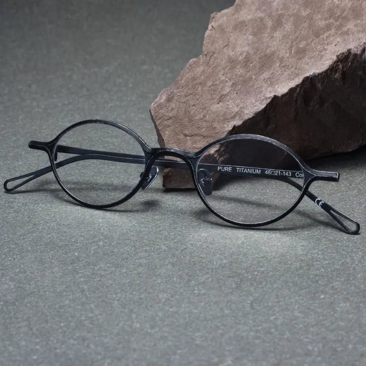 Unisex Oval Full Rim Titanium Prescription Glasses 1039 — view 1 | Rx Spectacle