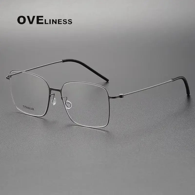 Unisex Square Full Rim Titanium Screwless Prescription Glasses 65535 — view 4 | Rx Spectacle