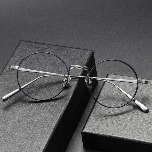 Women's Round Full Rim Titanium Prescription Glasses 77026 — view 1 | Rx Spectacle