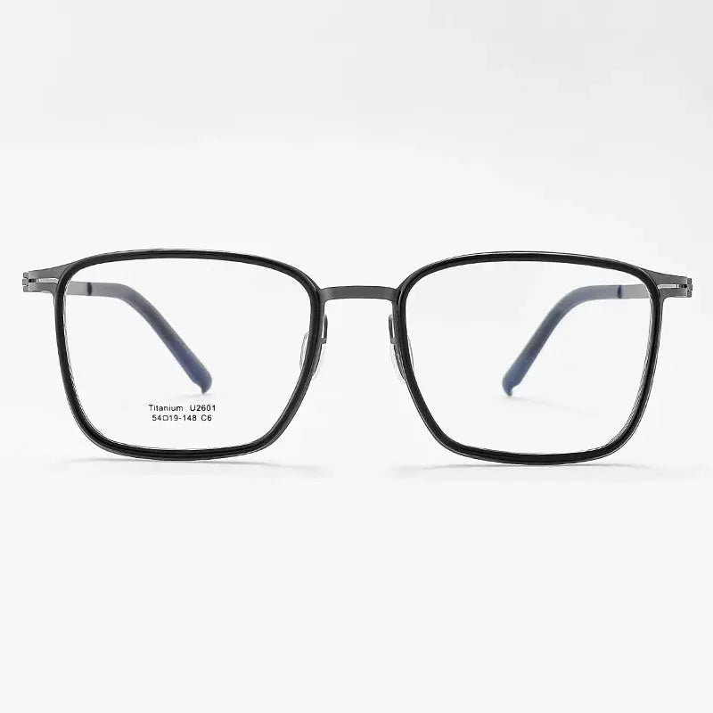Unisex Square Full Rim Titanium Prescription Glasses J2601 — view 3 | Rx Spectacle