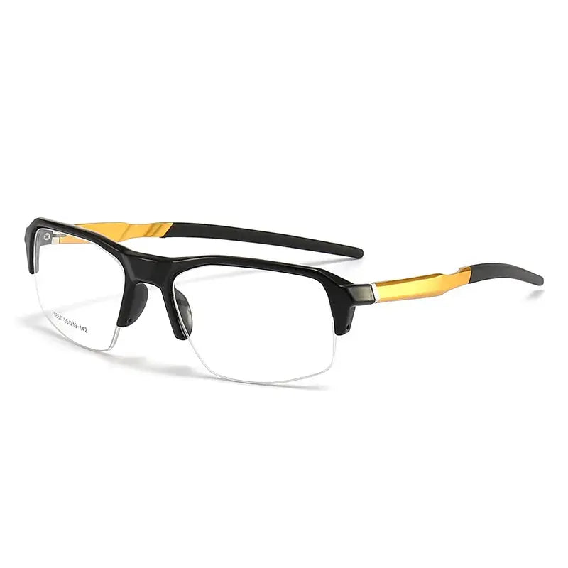 Unisex Square Semi-Rimless TR90 Sports Glasses 58578 — view 4 | Rx Spectacle