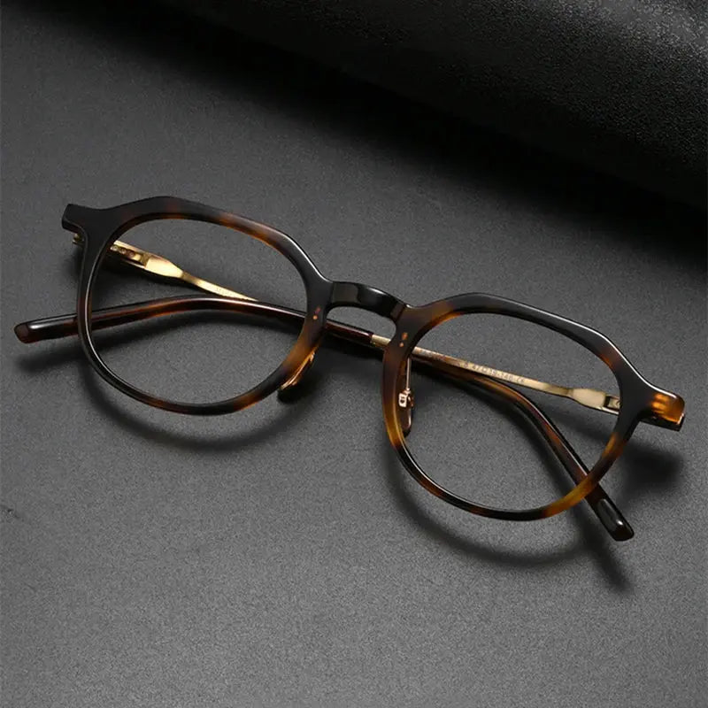 Unisex Oval Full Rim Titanium Flat Top Prescription Glasses 368112 — view 1 | Rx Spectacle