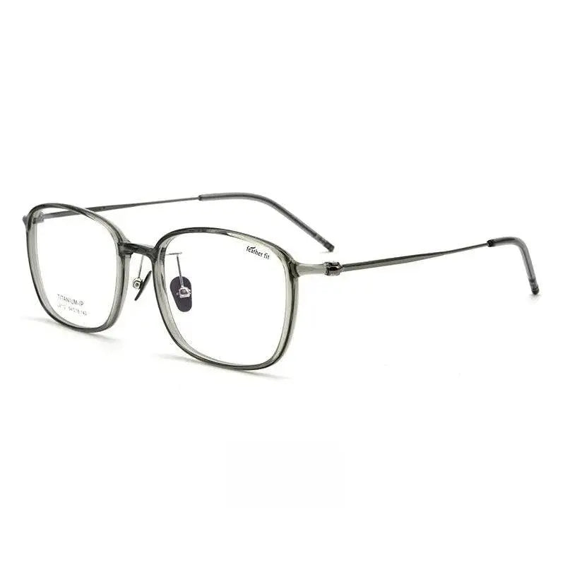 Unisex Square Full Rim Titanium Prescription Glasses L9112 — view 9 | Rx Spectacle