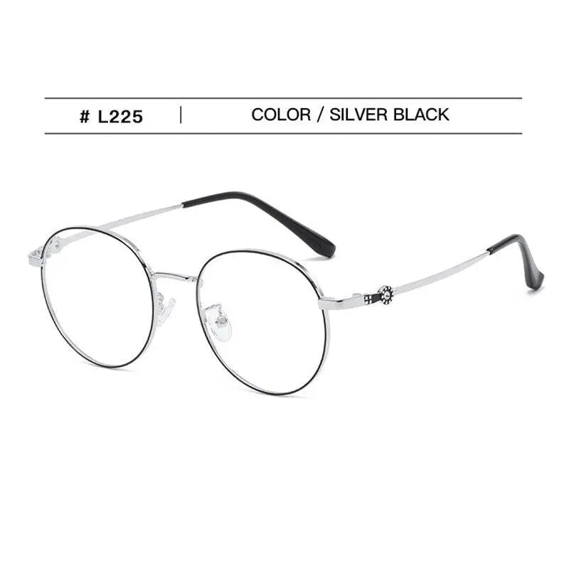Unisex Round Full Rim Stainless Steel Prescription Glasses L225 — view 5 | Rx Spectacle